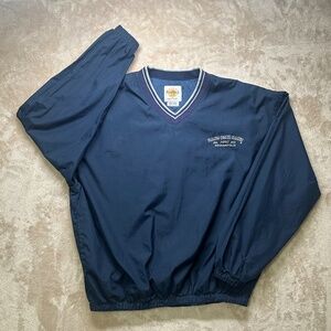 Hard Rock Cafe Pullover Jacket Mens Large Navy Indianapolis V Neck Windbreaker